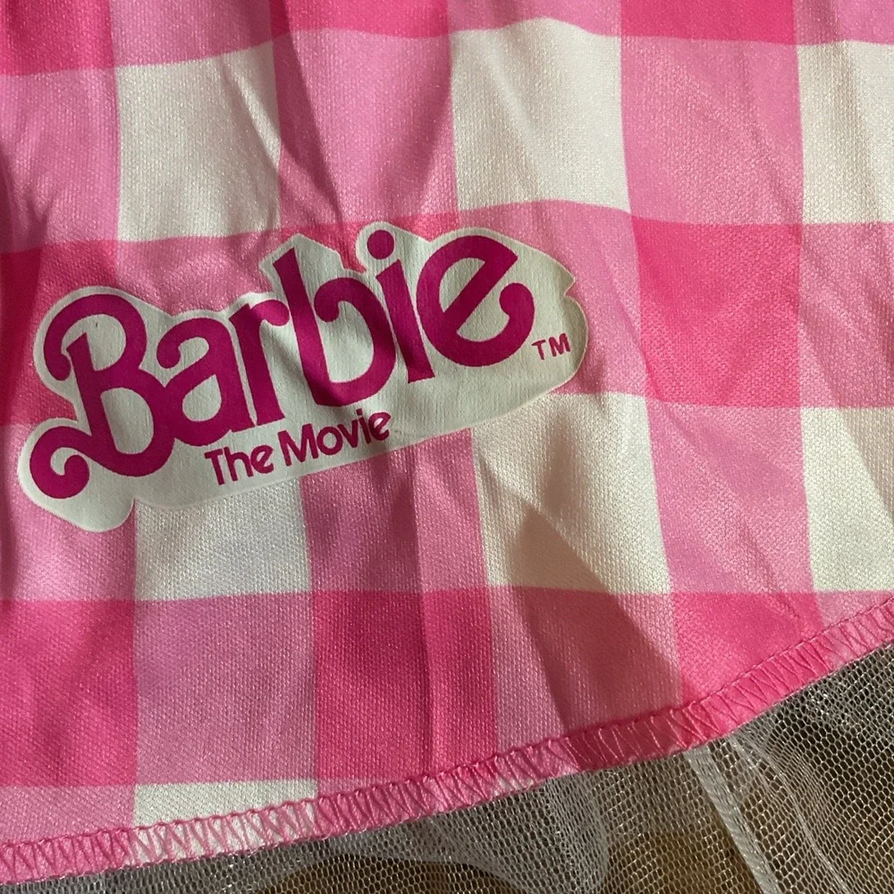 NEW Barbie Movie Gingham Tutu Kit Halloween‎ Costume Girls S/M Skirt Bandana